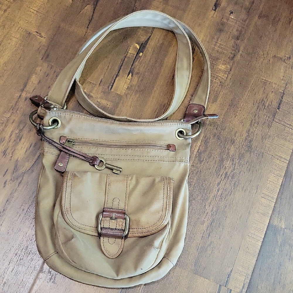 FOSSIL Camel Leather bag crossbody satchel (VINTAGE / Used)